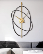 Modern Wall Clock Decor with Black Orbital Rings and Gold Hands - 12 Inch 2