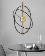 Modern Wall Clock Decor with Black Orbital Rings and Gold Hands - 12 Inch 3