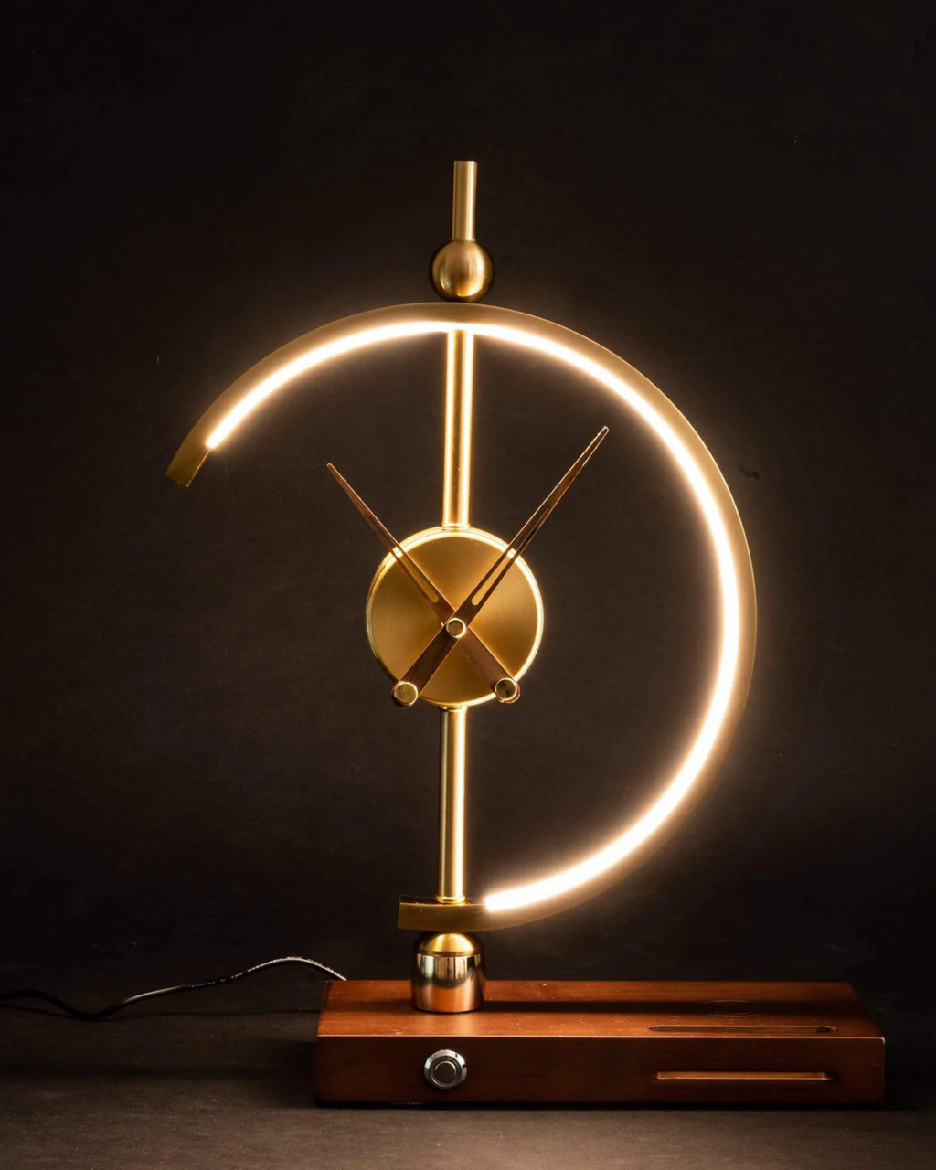 Modern Wall Clock Decor with Brass and Wood Design – Minimalist Silent Timepiece 2
