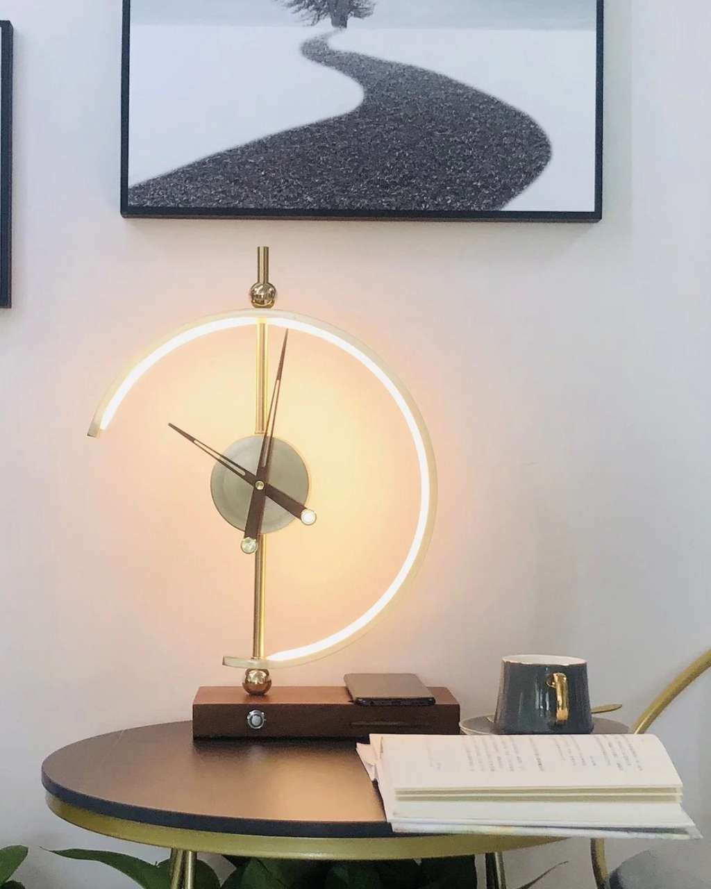 Modern Wall Clock Decor with Brass and Wood Design – Minimalist Silent Timepiece 3