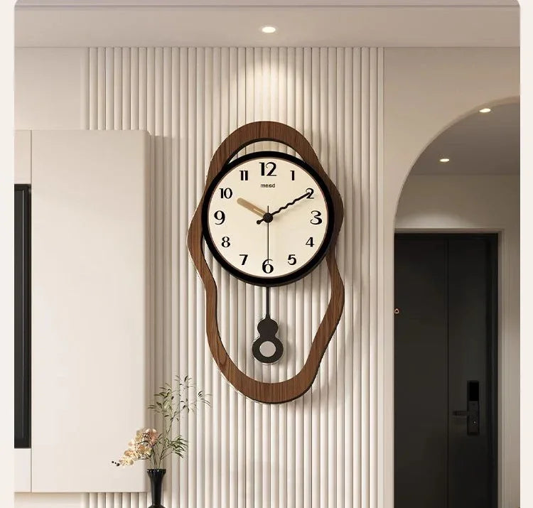 Modern Wall Clock Wood Silent Operation 0