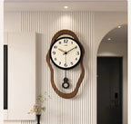Modern Wall Clock Wood Silent Operation 0