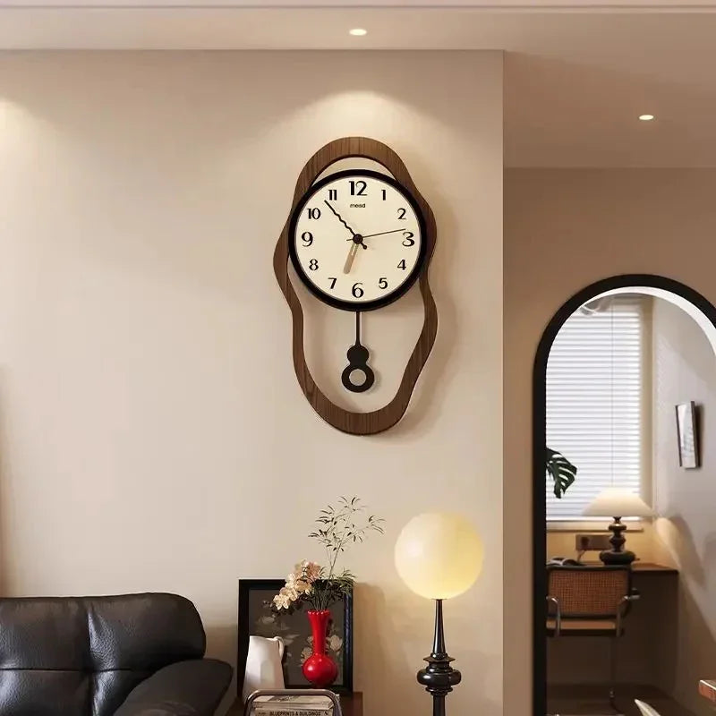 Modern Wall Clock Wood Silent Operation 1