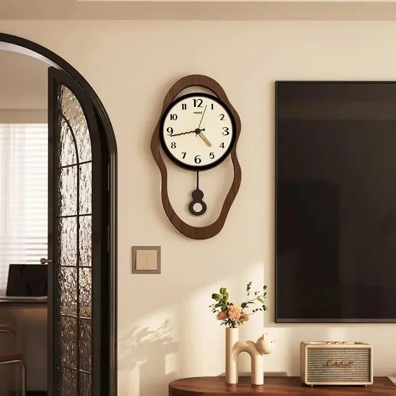 Modern Wall Clock Wood Silent Operation 2