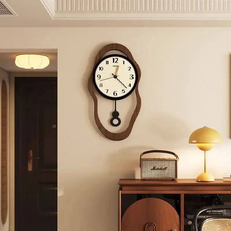 Modern Wall Clock Wood Silent Operation 3