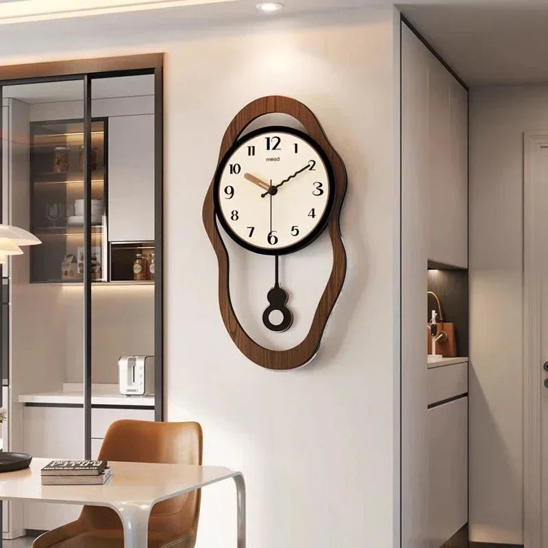 Modern Wall Clock Wood Silent Operation 4