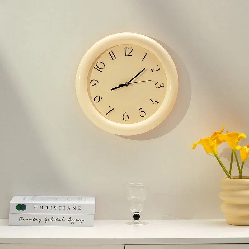Modern Wall Clock Wood Silent Sweep Movement 4