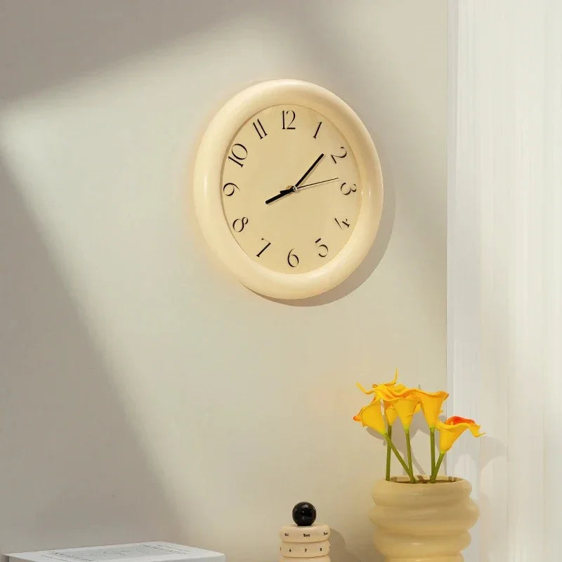 Modern Wall Clock Wood Silent Sweep Movement 5