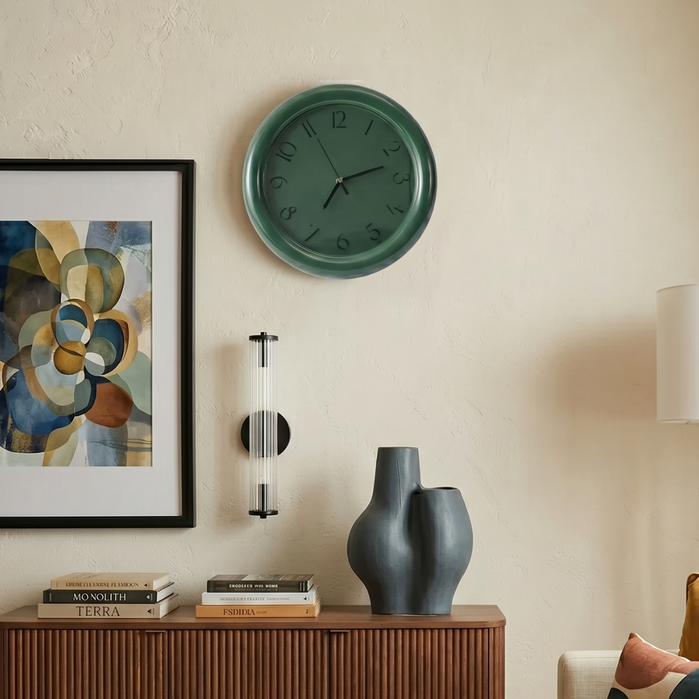 Modern Wall Clock Wood Silent Sweep Movement 97