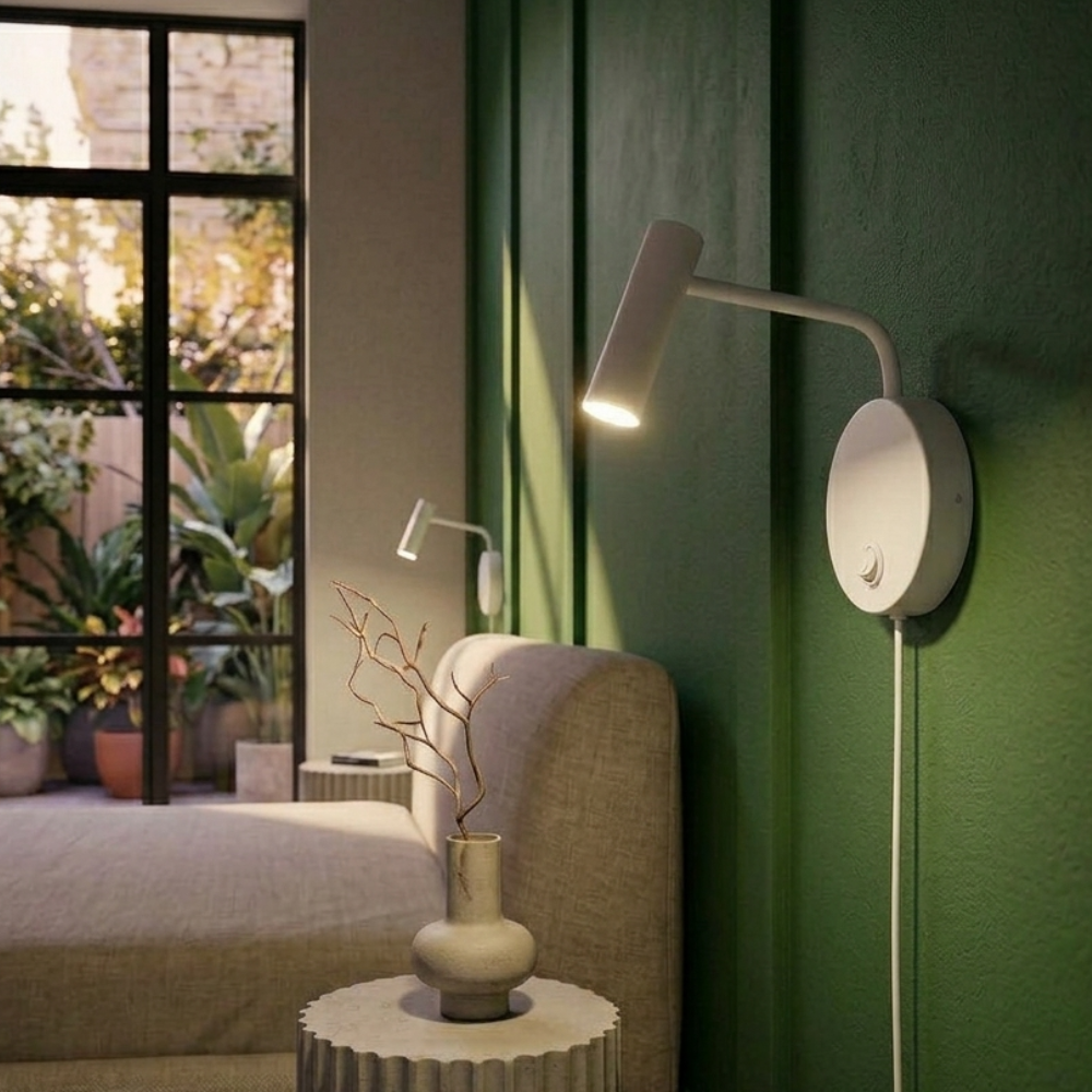Modern Wall Light with Adjustable Arm and Integrated LED – Black or White 97