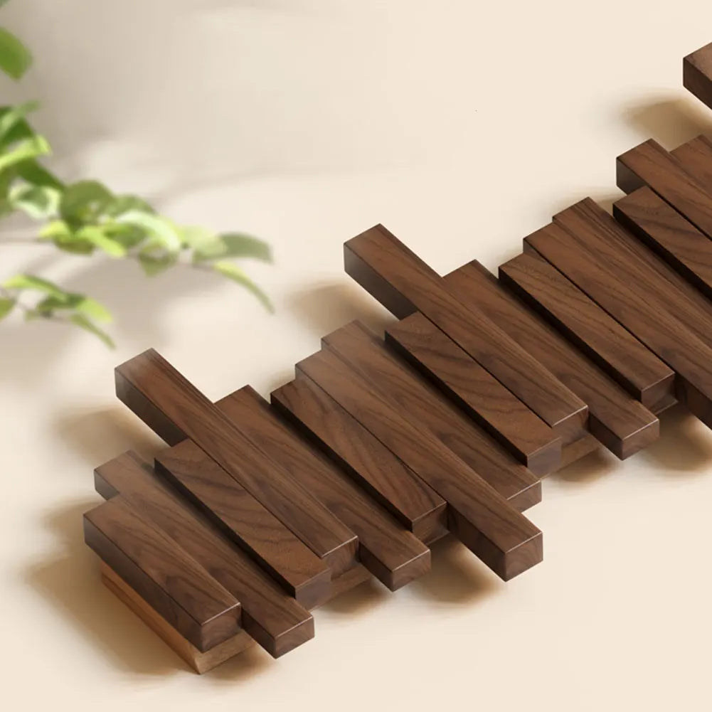 Modern Wall Mounted Coat Rack Wooden With Foldable Hooks 4