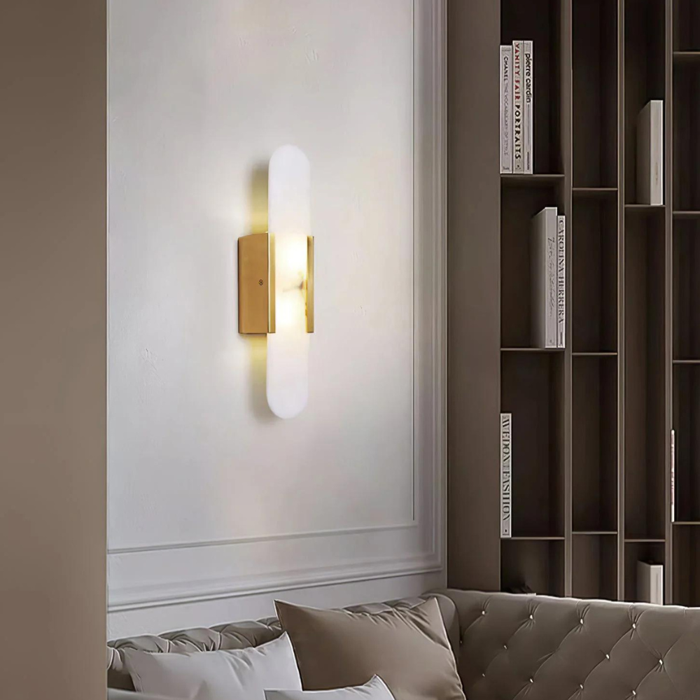 Modern Wall Sconce Lighting – Elongated Alabaster Wall Lamp for Elegant Illumination 2