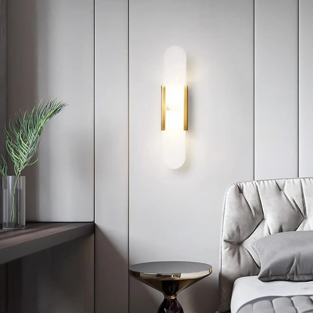 Modern Wall Sconce Lighting – Elongated Alabaster Wall Lamp for Elegant Illumination 3