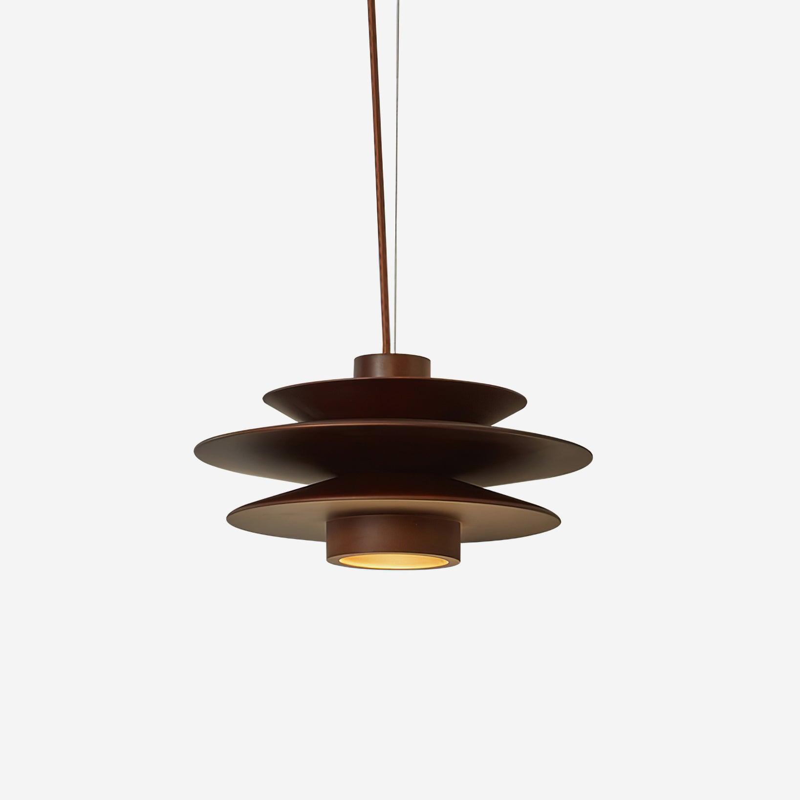 Modern Walnut Pendant Light with Tiered Design – Kitchen Hanging Light 1