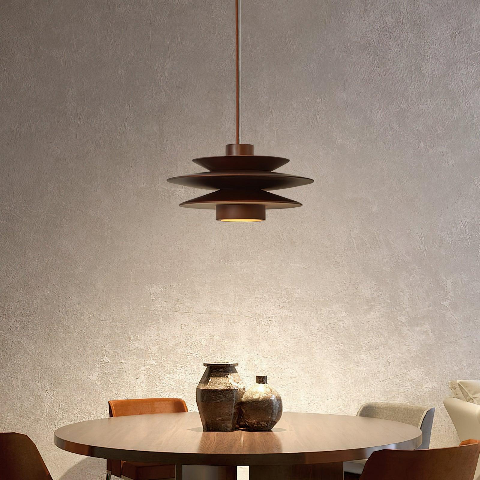 Modern Walnut Pendant Light with Tiered Design – Kitchen Hanging Light 2