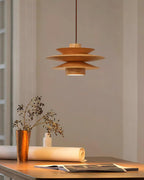 Modern Walnut Pendant Light with Tiered Design – Kitchen Hanging Light 4