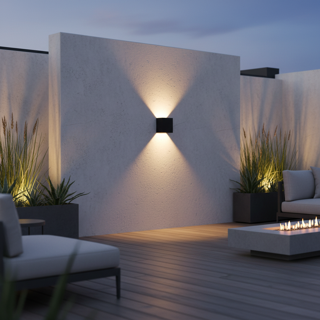 Modern Waterproof Aluminum Outdoor Wall Sconce Lamp with LED Light - 600 Lumens 11