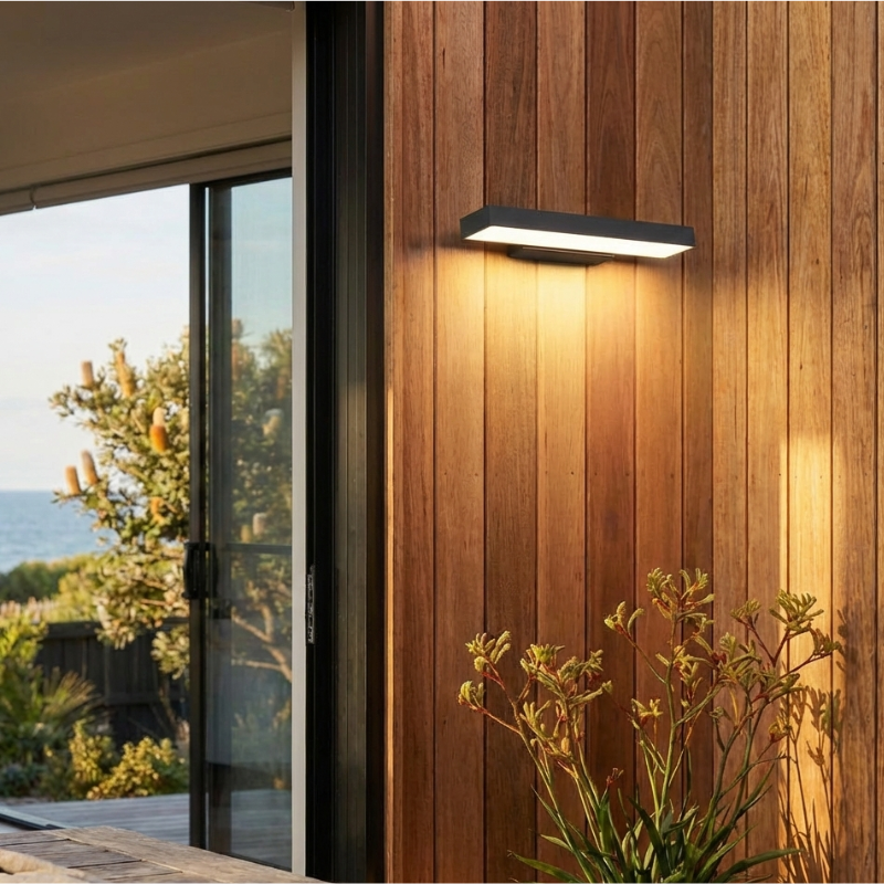 Modern Waterproof LED Outdoor Wall Lantern with Motion Sensor – Rectangular Design for Exterior Use 11