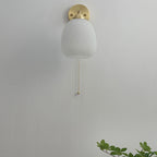 Modern White Glass Brass Wall Sconce Light – Elegant 1-Light Wall Lamp for Bedroom, Living Room, and Study 8