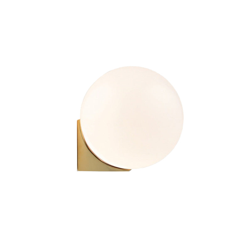 Modern White Glass Globe Wall Light with Silver Base - Ambient Sconce 1
