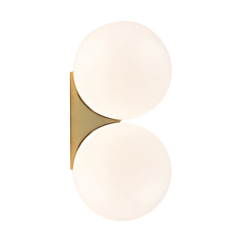 Modern White Glass Globe Wall Light with Silver Base - Ambient Sconce 3
