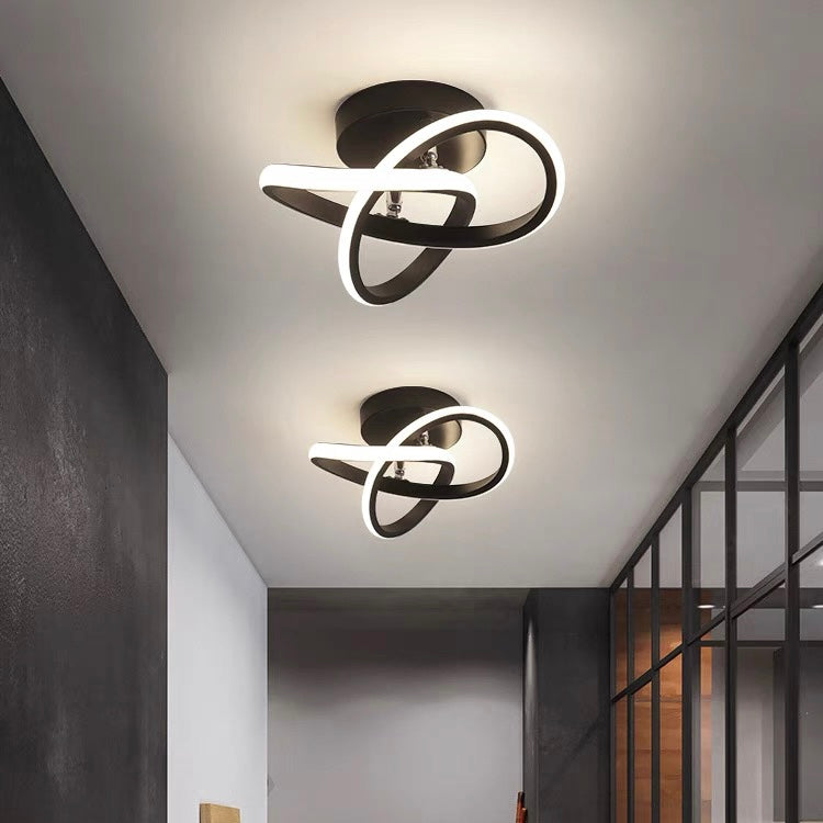 Modern White LED Flush Mount Ceiling Light Fixture – Sleek Metal Design for Contemporary Spaces 0