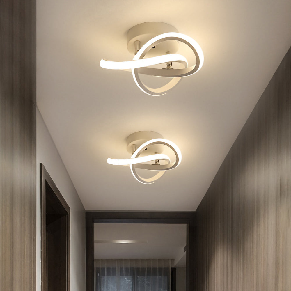 Modern White LED Flush Mount Ceiling Light Fixture – Sleek Metal Design for Contemporary Spaces 13