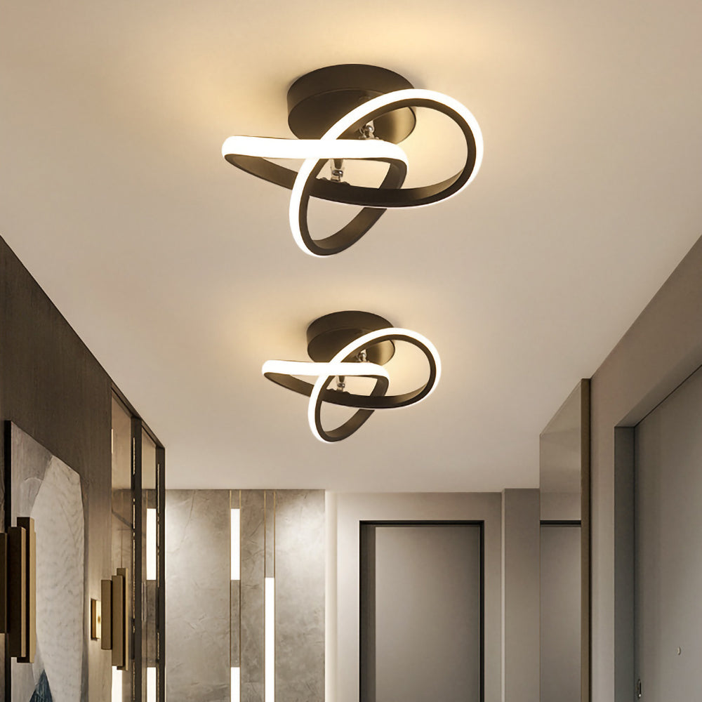 Modern White LED Flush Mount Ceiling Light Fixture – Sleek Metal Design for Contemporary Spaces 3