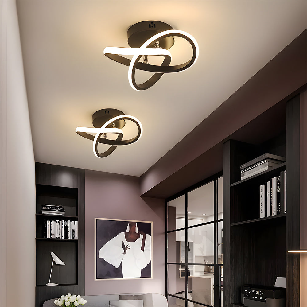Modern White LED Flush Mount Ceiling Light Fixture – Sleek Metal Design for Contemporary Spaces 4