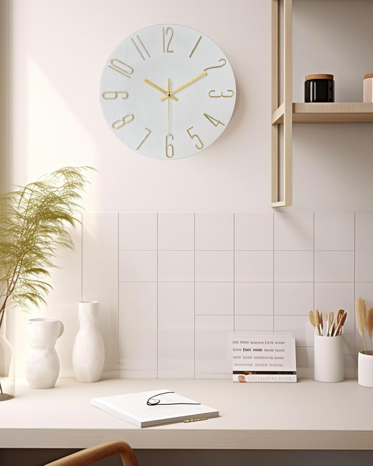 Modern Wood Wall Clock Decor – Minimalist Scandinavian Design with Silent Quartz Movement 6