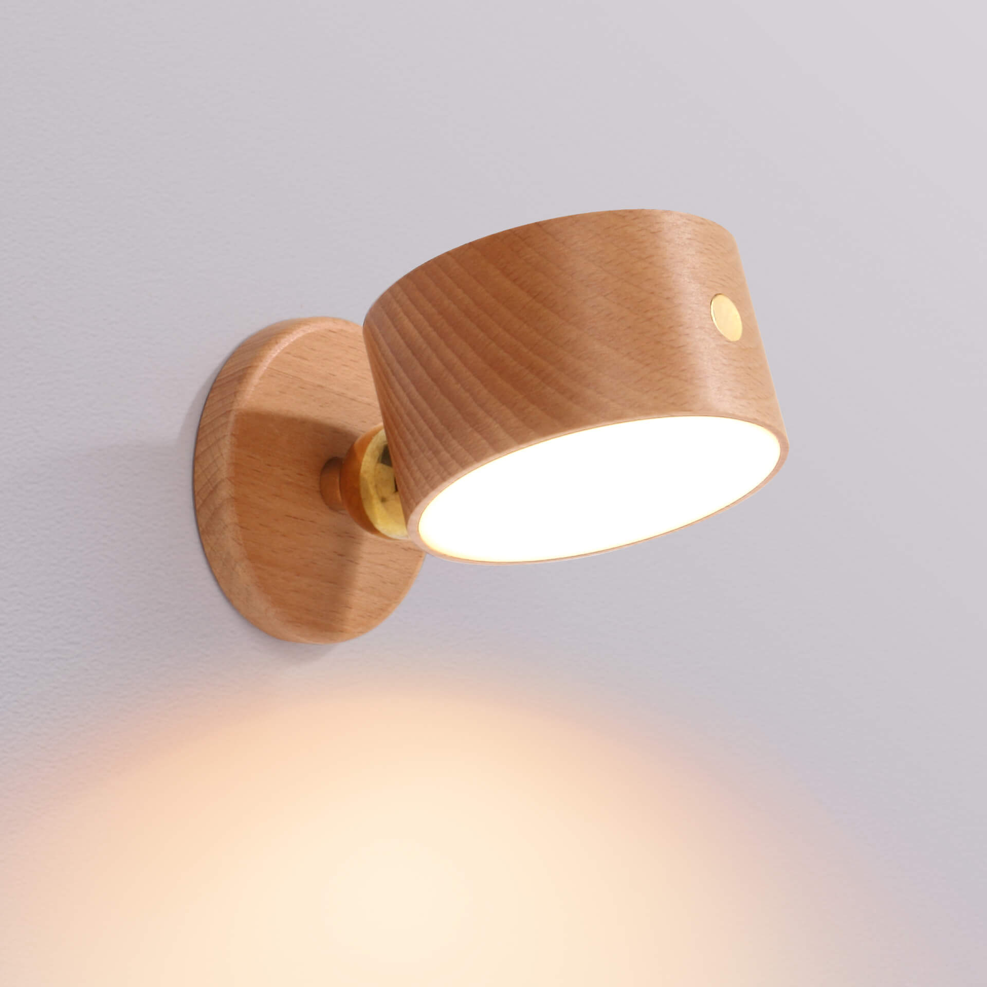Modern Wooden Wall Sconce Lamp with Touch Control – USB Rechargeable LED Wall Lights for Living Room and Bedroom 0