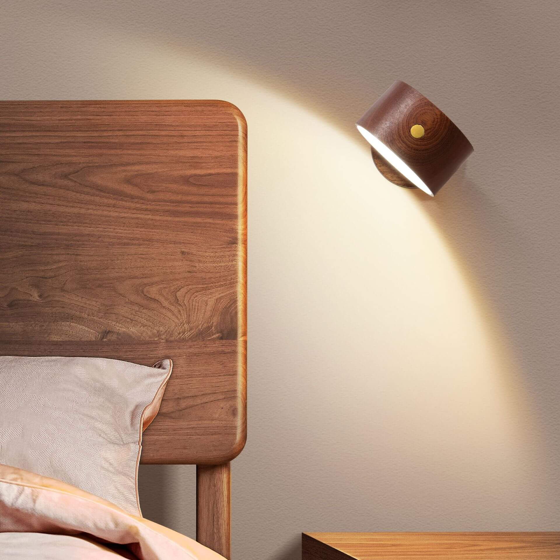 Modern Wooden Wall Sconce Lamp with Touch Control – USB Rechargeable LED Wall Lights for Living Room and Bedroom 2