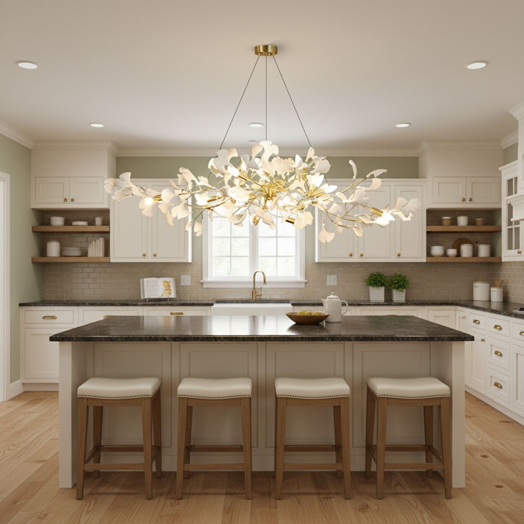 Modern brass Chandelier Ceramic with adjustable design 3