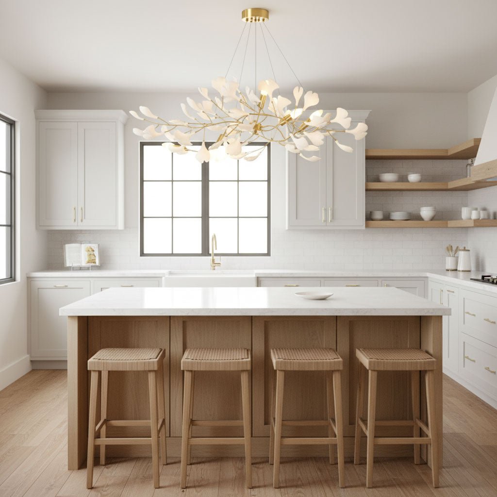 Modern brass Chandelier Ceramic with adjustable design 6