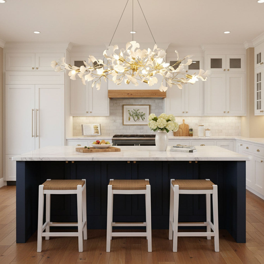 Modern brass Chandelier Ceramic with adjustable design 7