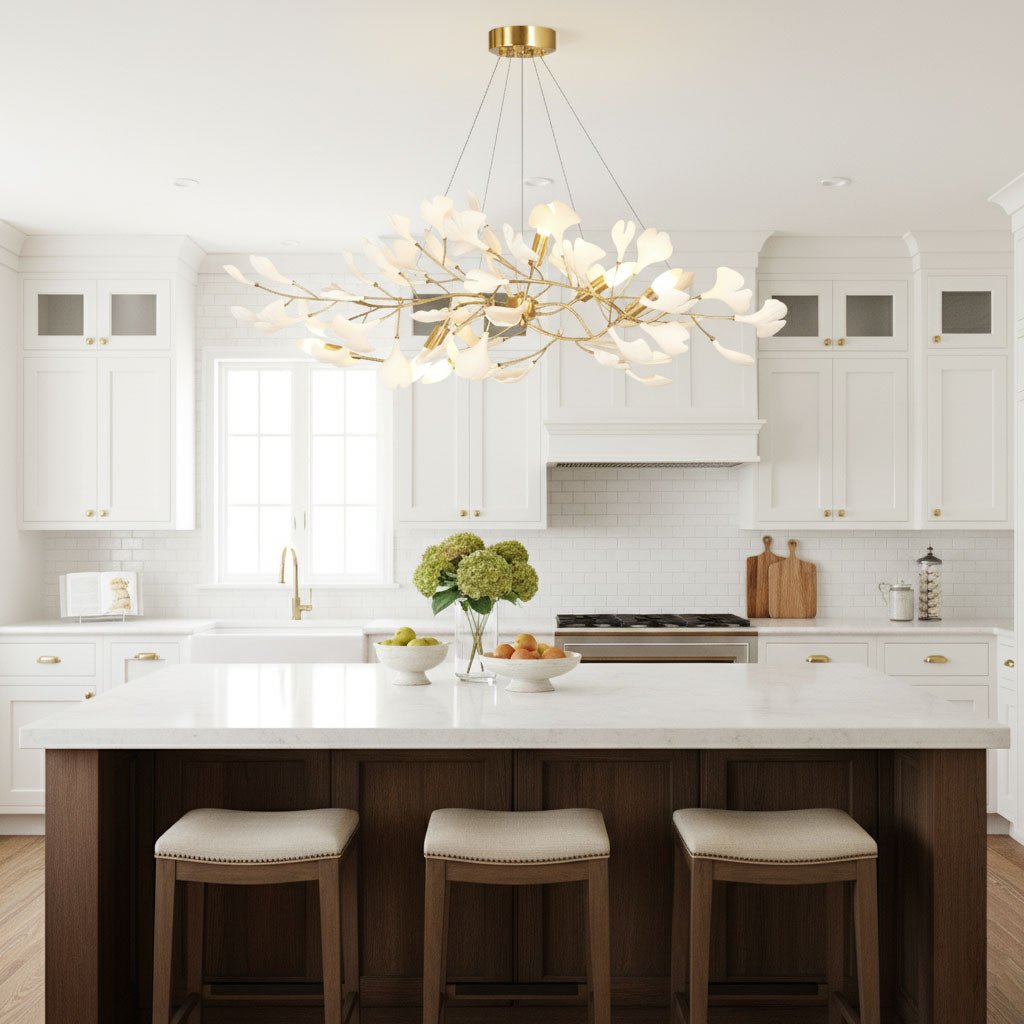 Modern brass Chandelier Ceramic with adjustable design 8