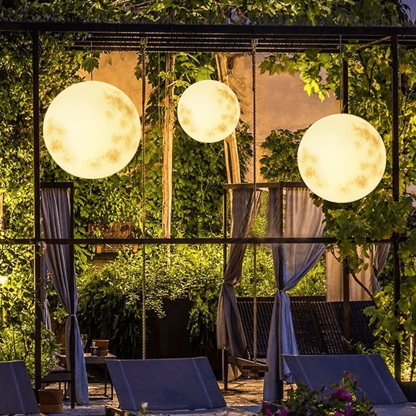 Moon-Shaped LED Outdoor Garden Pendant Light – Weather-Resistant Hanging Lamp for Patios and Paths 1