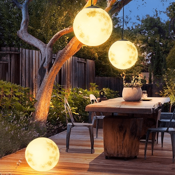 Moon-Shaped LED Outdoor Garden Pendant Light – Weather-Resistant Hanging Lamp for Patios and Paths 2