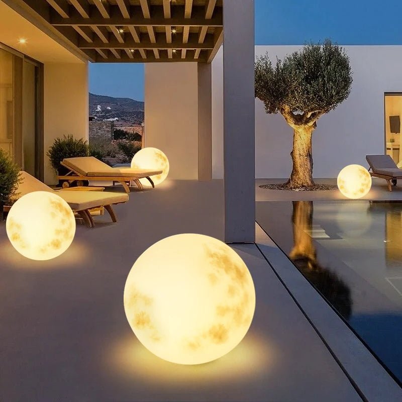 Moon-Shaped Outdoor Garden Lamp – USB Rechargeable LED Lantern for Enchanting Ambiance – Weather-Resistant Design, Multiple Sizes 1