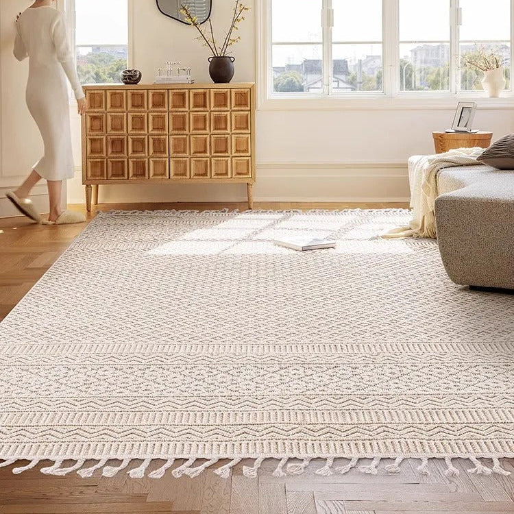 Moroccan Design Area Rug - Soft Wool and Nylon Blend for Living Room and Bedroom Decor 1