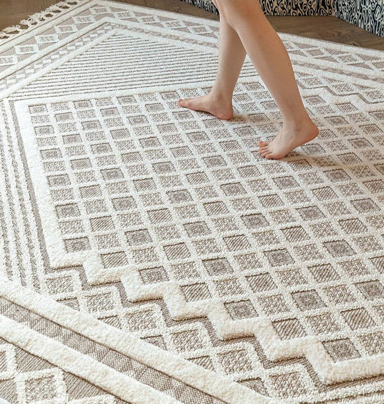 Moroccan Style Area Rug – Durable Polypropylene for Living Room Decor – Vintage Modern Design, Easy to Clean 3