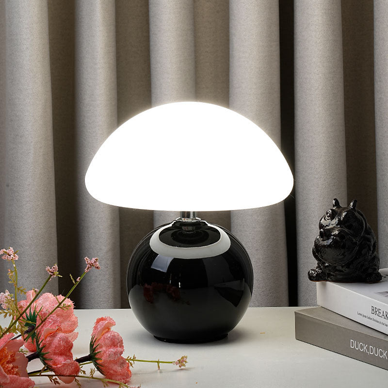 Mushroom-Shaped LED Table Lamp with Ceramic Base – Modern Bedside Lamp for Bedroom and Living Room 0