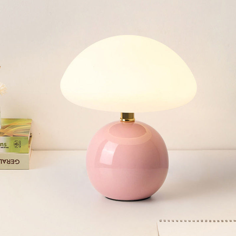 Mushroom-Shaped LED Table Lamp with Ceramic Base – Modern Bedside Lamp for Bedroom and Living Room 1
