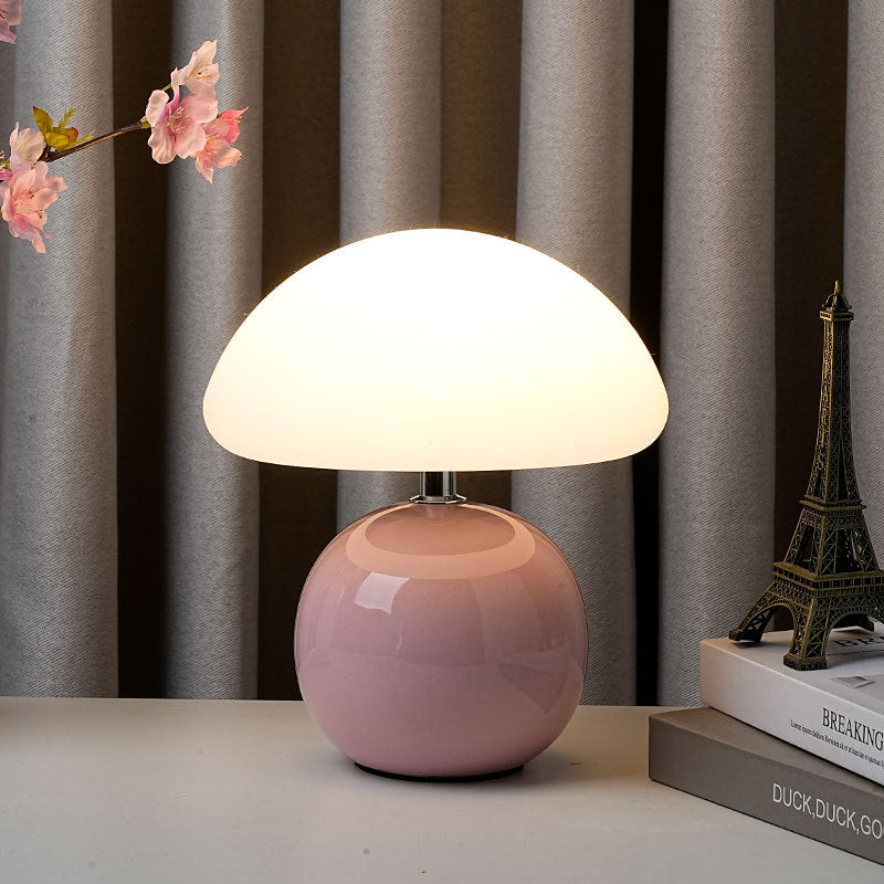 Mushroom-Shaped LED Table Lamp with Ceramic Base – Modern Bedside Lamp for Bedroom and Living Room 11