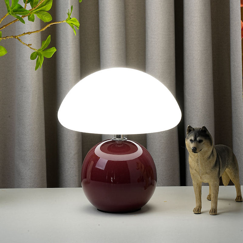 Mushroom-Shaped LED Table Lamp with Ceramic Base – Modern Bedside Lamp for Bedroom and Living Room 2