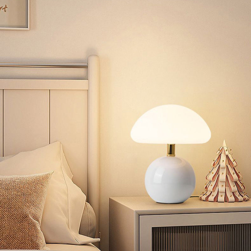 Mushroom-Shaped LED Table Lamp with Ceramic Base – Modern Bedside Lamp for Bedroom and Living Room 8