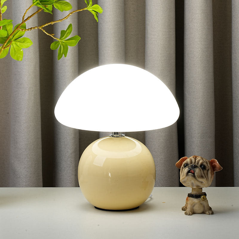 Mushroom-Shaped LED Table Lamp with Ceramic Base – Modern Bedside Lamp for Bedroom and Living Room 9