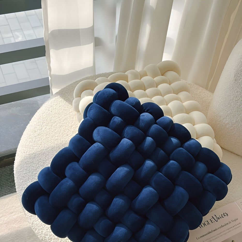 Myrrina Decorative Throw Pillow with Knot Design – Soft Plush Couch Cushion 2