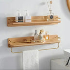 Natural Bamboo Wall Mounted Coat Rack Stylish Organization 1