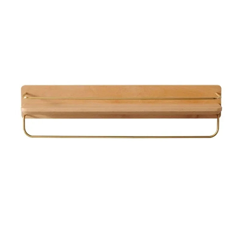 Natural Bamboo Wall Mounted Coat Rack Stylish Organization 12